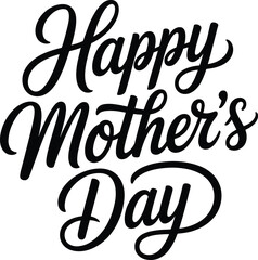 Naklejka premium Elegant cursive calligraphy text happy mother day isolated on white background vector art