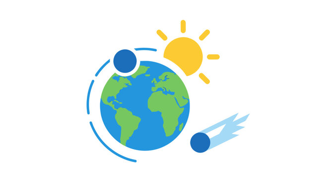 Earth and Space Elements Vector Illustration