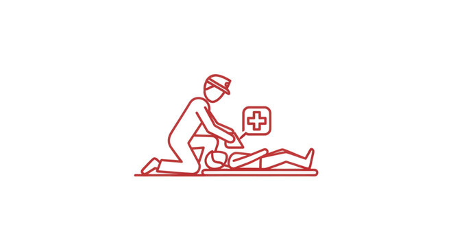 Paramedic Performing CPR Vector Illustration