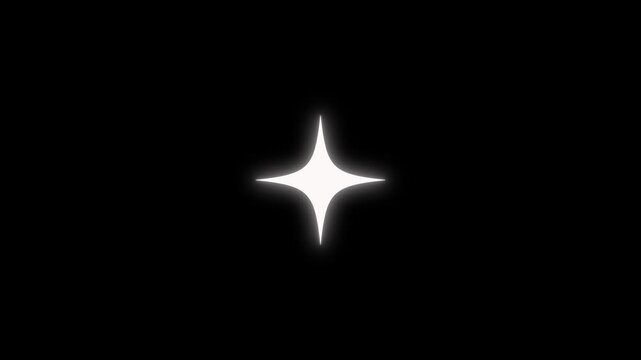 Star Sparkle Vector Doodles Glowing Light Effect Retro Shine Movement Fast Glowing Line Motion 4K Twinkling Star Blast Motion Graphics Shimmering Twinkling Star Animation On Black