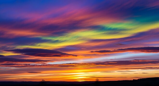 Stunning sunset with iridescent polar stratospheric clouds.