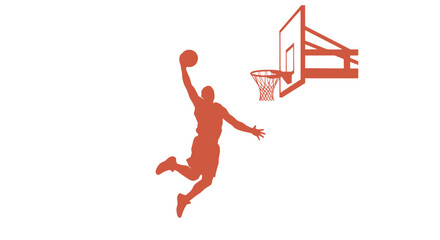 Basketball Player Dunking Silhouette Vector Illustration © Godo
