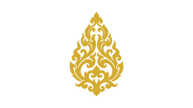 Golden Thai Traditional Ornate Pattern Vector