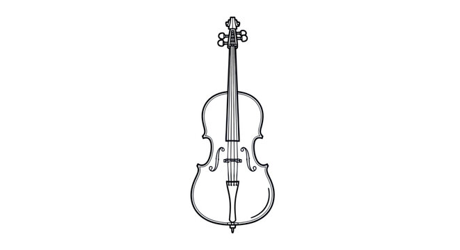 Cello Outline Vector Illustration