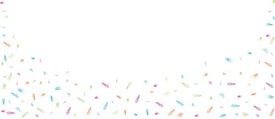 Obraz premium Confetti Celebration Background With flying glitter and Streamers Minimal Festive Pattern.