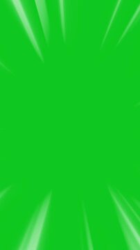Fast Anime Speed Lines Isolated on Green Screen Background, Dynamic Comic Book Action Motion Effect verticle size