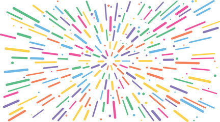 Fototapeta premium Vibrant Abstract Sunburst Background with Colorful Rounded Streaks and Dynamic Radial Pattern