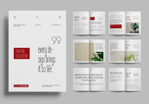 Modern Editorial Book Template With Clean Layout And Professional De