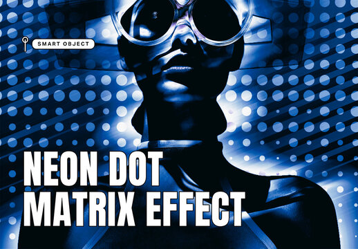 Neon Dot Matrix Photo Effect Template