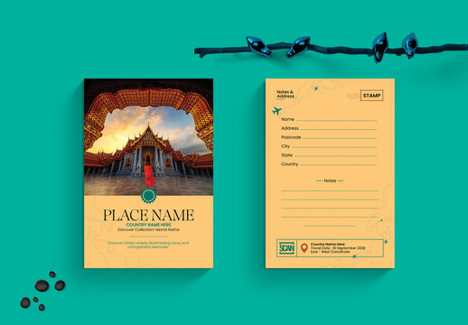 Travel Postcard Design Template