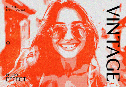 Vintage Line Photo Effect