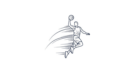 Basketball Player Slam Dunk Vector Illustration © Vectors