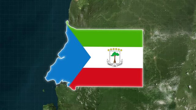 Equatorial Guinea Map With Flag Animation 4K