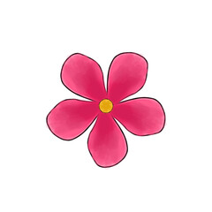Fototapeta premium Pink flower digital painting illustration