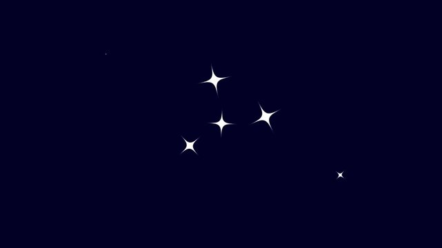4K Star Twinkling Shine Effect, Glowing Sparkle Burst Animation, Glitter Stardust Trail Transition, Cartoon Doodle Vector Stars, Green Screen and Black Background Loop