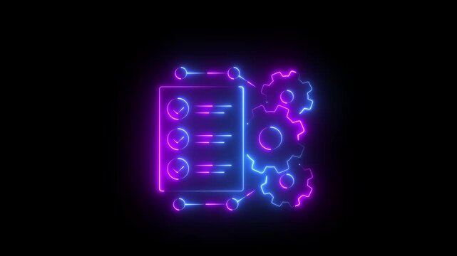 Procedures line icon. black background 4k video.
