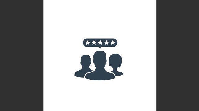 Customer review vector icon white background.