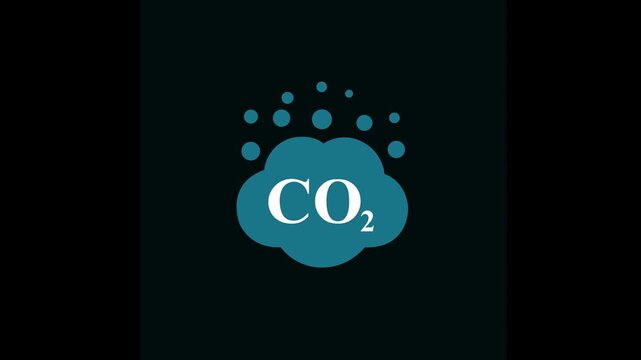 co2 emissions vector icon black background.