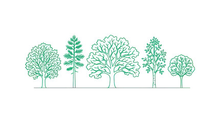 Tree Species Outline Icon Set © Ngerdo