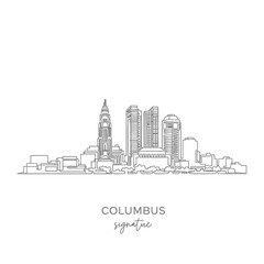 Fototapeta premium Columbus Ohio Skyline Silhouette Abstract Line Art