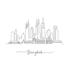 Fototapeta premium Bangkok City Skyline Drawing, Thailand Architecture Illustration