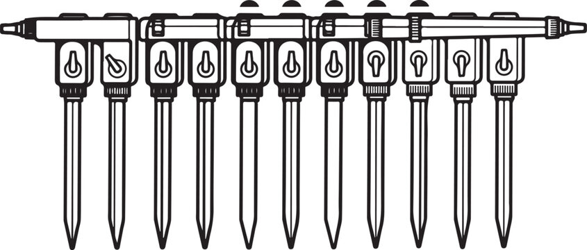 Set of nine precision screwdrivers with different driver bits