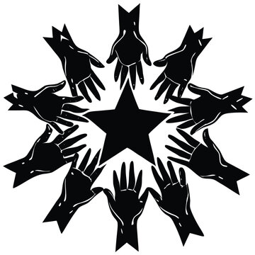 Black and white Star of David vector silhouette symbol illustration design