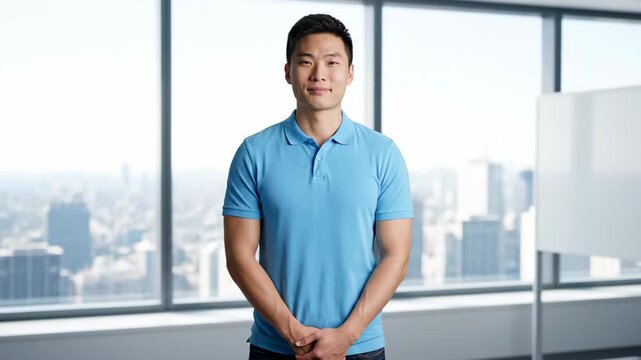 Smiling men in the office, business men smiling front image