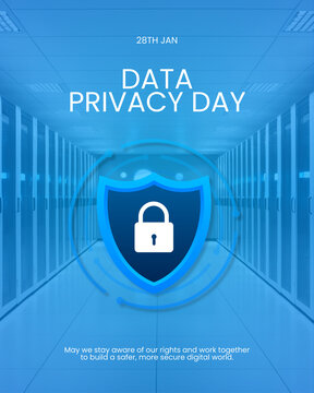 Blue and White Modern Data Privacy Day