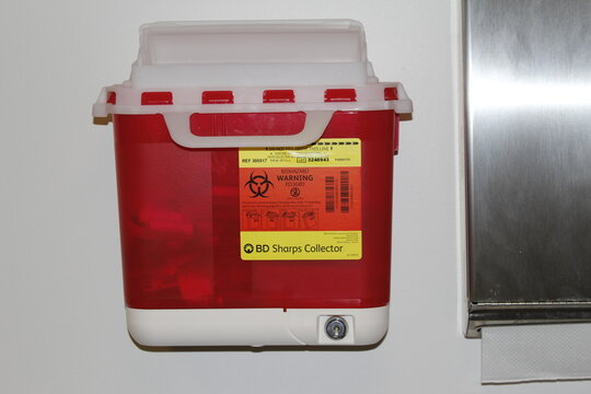 BD Sharps Collector closeup wall