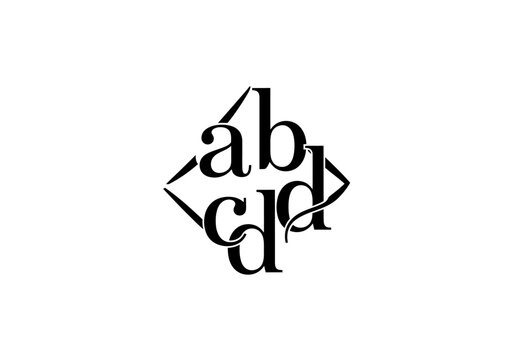 Monogram abcd letter logo design in diamond shape.
