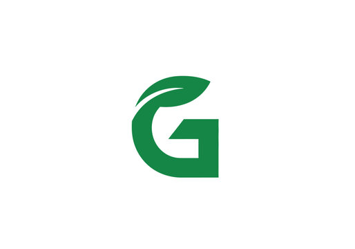 Modern green letter G logo with integrated leaf.
