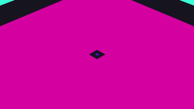 Pink Square With Black And Blue Diamond Shapes abstract