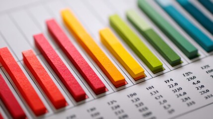 Fototapeta premium Colorful Bar Graph Displaying Statistical Data with Diverse Tones and a Clear Layout for Business Analysis and Presentation Purposes