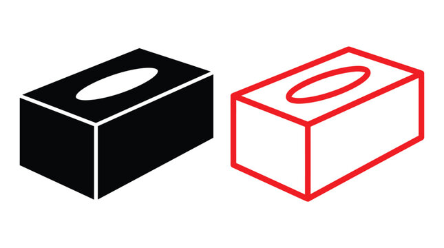 Tissue Box With Opening Black And Red Silhouette