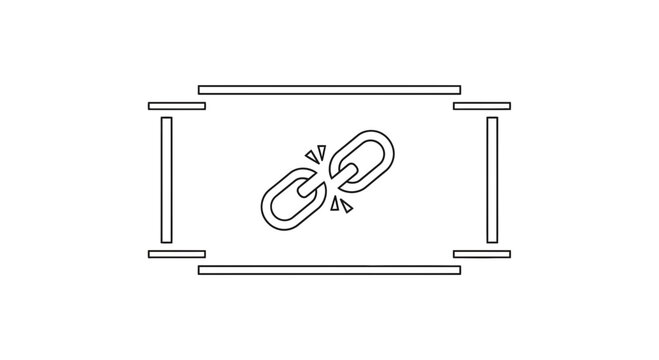 Broken Chain Link Icon Symbolizing Disconnection and Failure