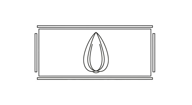 Abstract Seed Outline Inside Rectangular Frame, Minimalist Graphic Design
