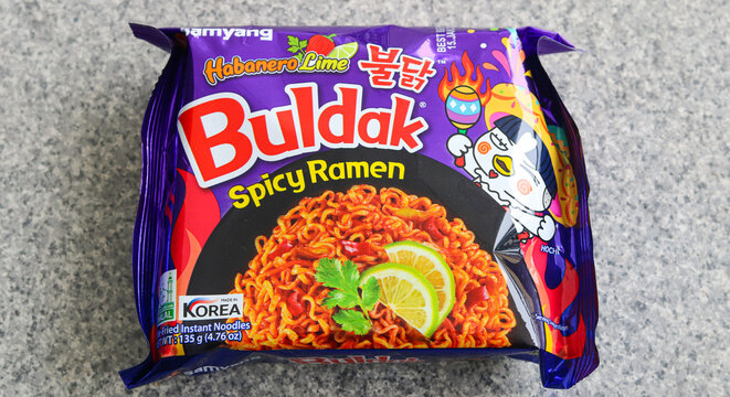 Perth, Australia - May 30, 2026: Buldak Ramen Habanero Lime.
