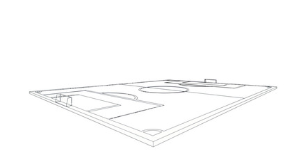 Soccer Field Outline Vector Illustration © set