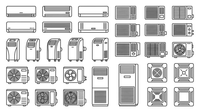 Collection of air conditioning unit designs.