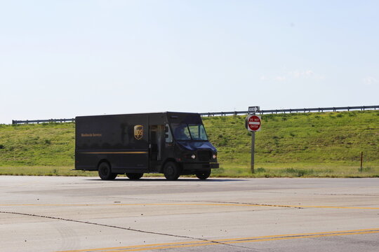  UPS truck on the road
