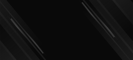 Obraz premium Abstract black luxury background with diagonal stripes. Trendy geometric grey gradient. Vector illustration