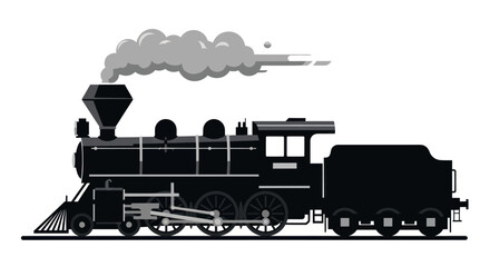 Vintage Steam Locomotive Vector Illustration © Sucang