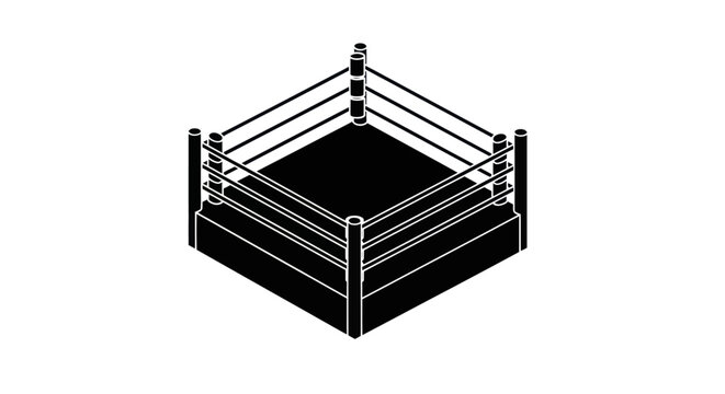 Boxing Ring Isometric Vector Illustration