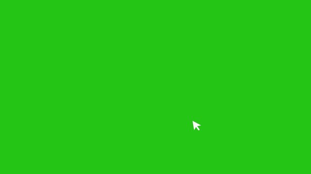 white mouse cursor arrow clicking animation on black background, simple hand pointer click gesture for 4k Animation video on Black Background