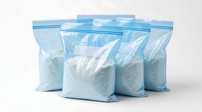 Kilos of cocaine packed in several plastic bags for transport