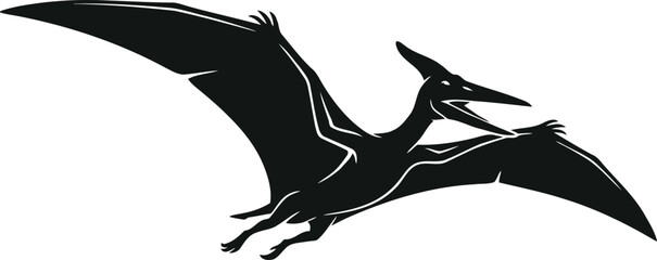 Black pterodactyl flying silhouette © Nasrin