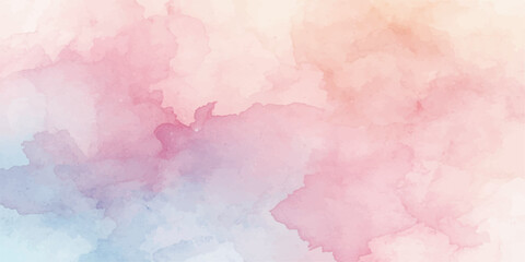 Fototapeta premium Abstract Pink Watercolor Sky Background with Soft Cloud Texture and Vintage Artistic Design