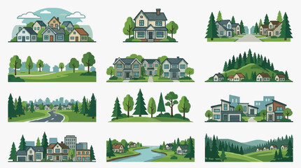 Cozy Suburban Homes with Scenic Backyards. © Box