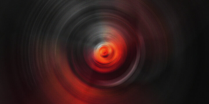 Abstract radial vortex design featuring motion blur lines radiating from fiery red center into dark black outer edge gradient.